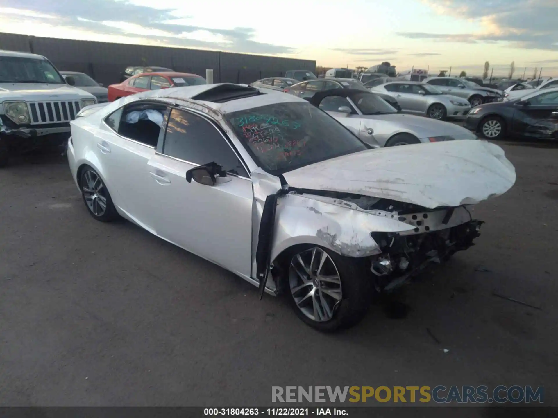 1 Photograph of a damaged car JTHAA1D22L5103235 LEXUS IS 2020