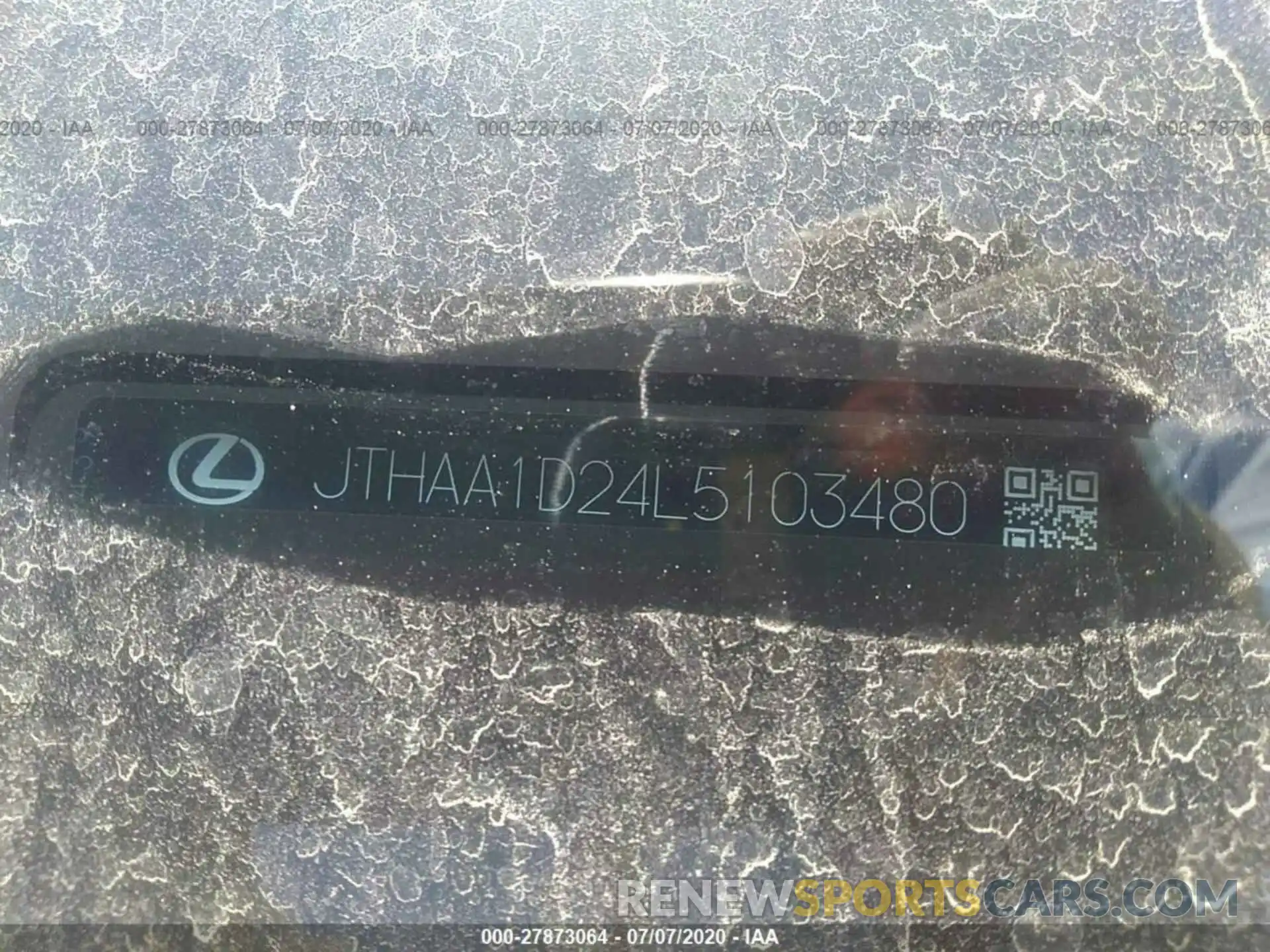 9 Photograph of a damaged car JTHAA1D24L5103480 LEXUS IS 2020