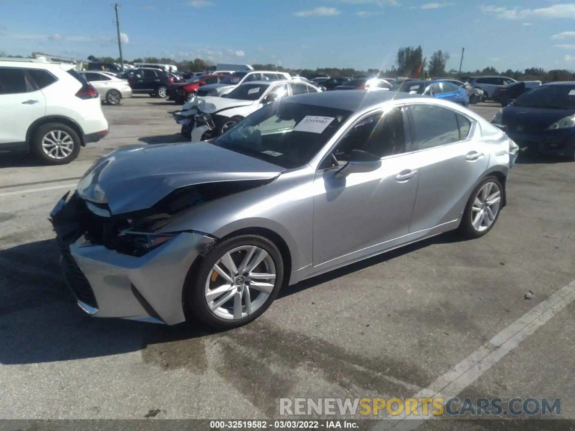 2 Photograph of a damaged car JTHAA1D22M5109909 LEXUS IS 2021