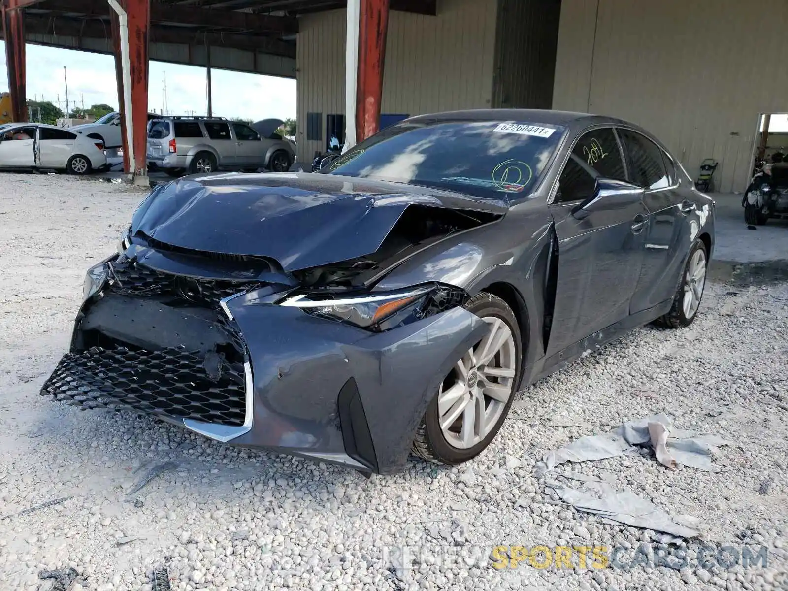 2 Photograph of a damaged car JTHAA1D25M5114795 LEXUS IS 2021