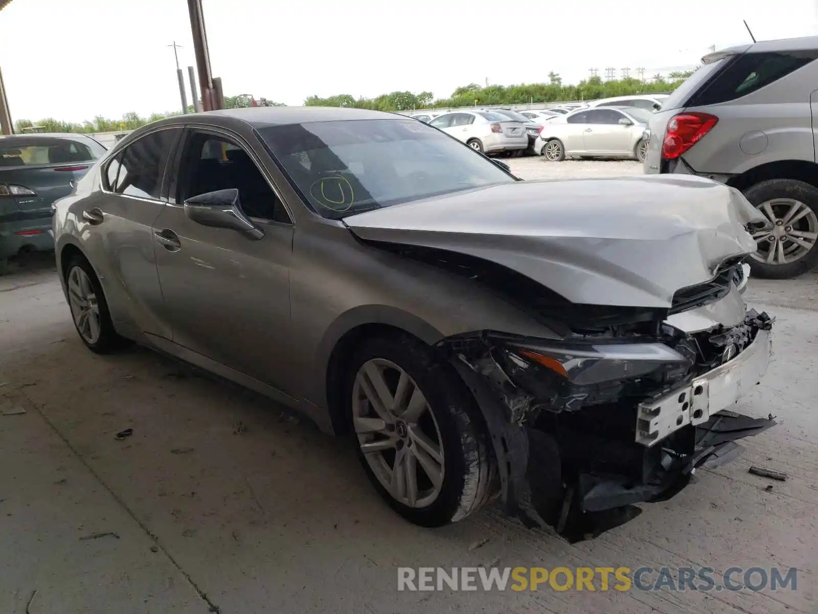 1 Photograph of a damaged car JTHAA1D29M5112595 LEXUS IS 2021