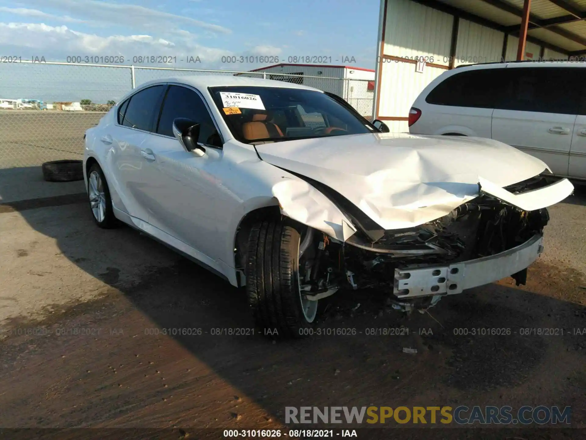 1 Photograph of a damaged car JTHAA1D29M5113052 LEXUS IS 2021