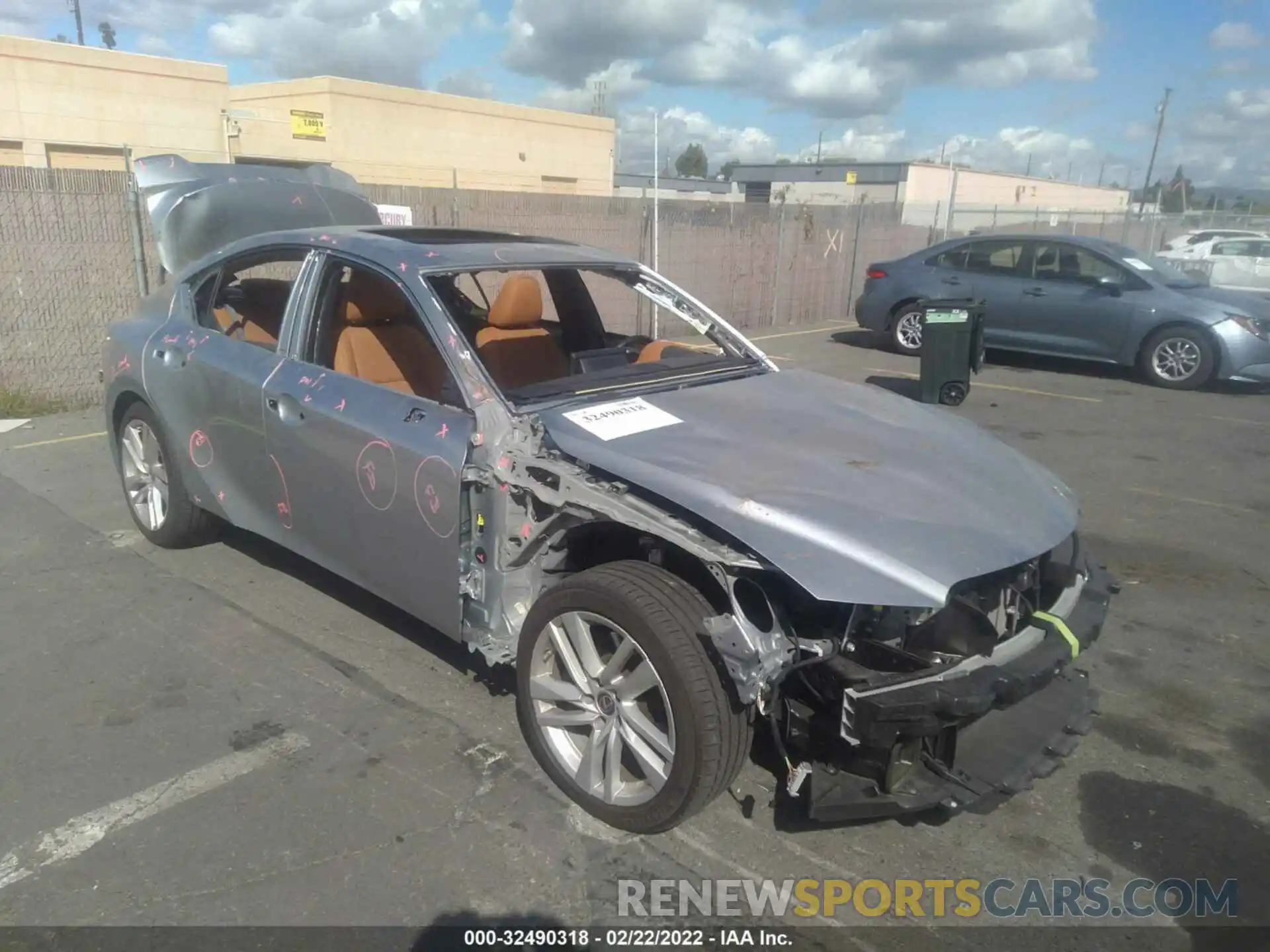 1 Photograph of a damaged car JTHCA1D20M5115586 LEXUS IS 2021