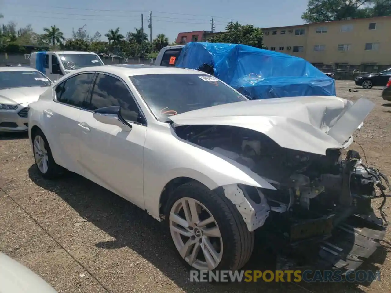 1 Photograph of a damaged car JTHCA1D21M5115211 LEXUS IS 2021