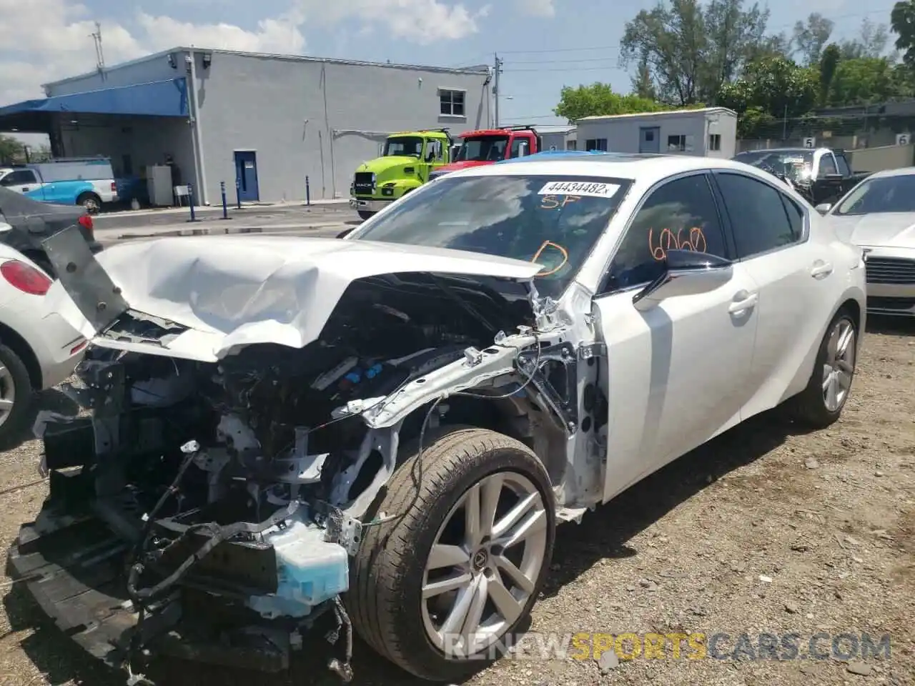 2 Photograph of a damaged car JTHCA1D21M5115211 LEXUS IS 2021