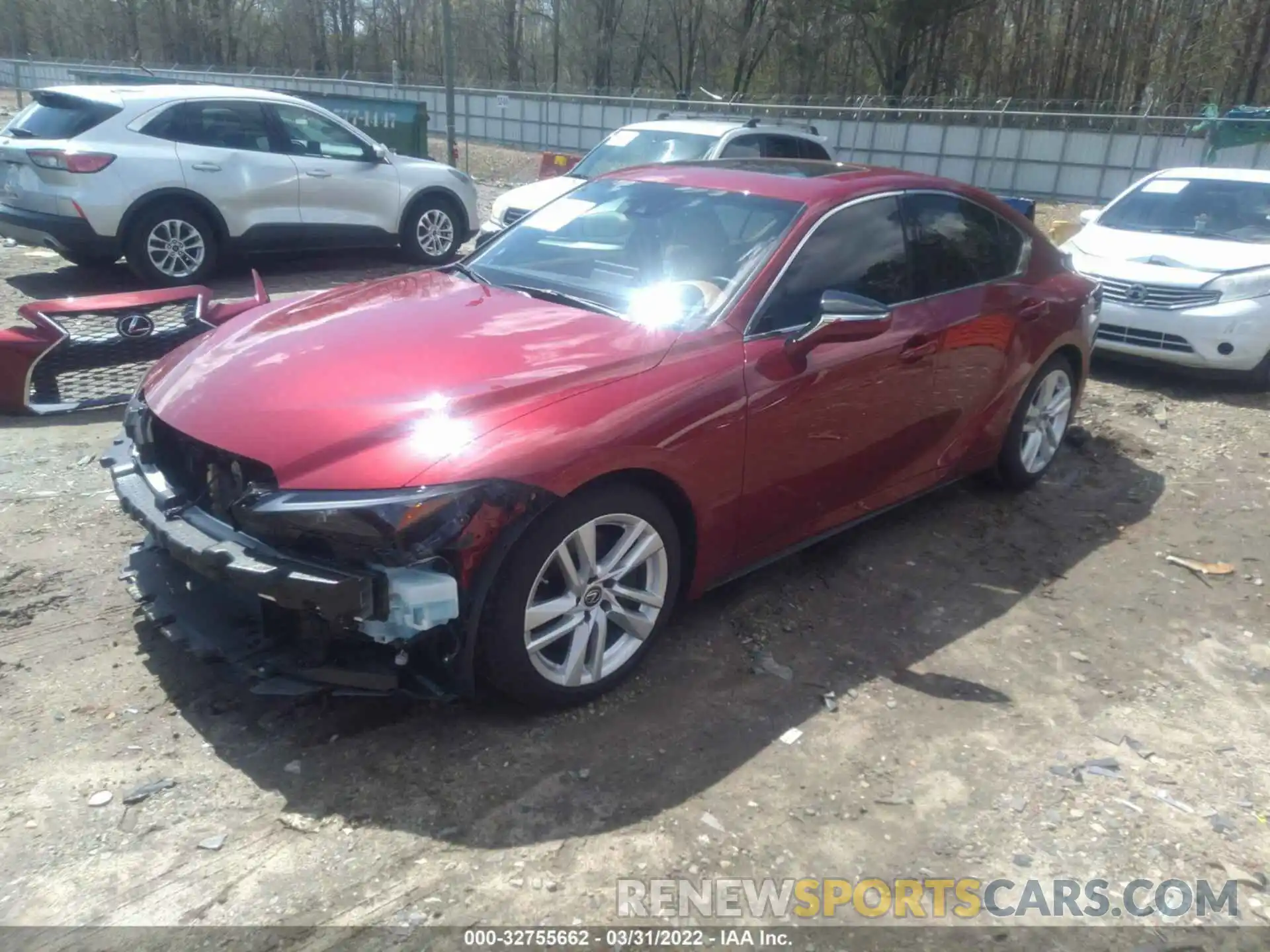 2 Photograph of a damaged car JTHCA1D21M5115273 LEXUS IS 2021