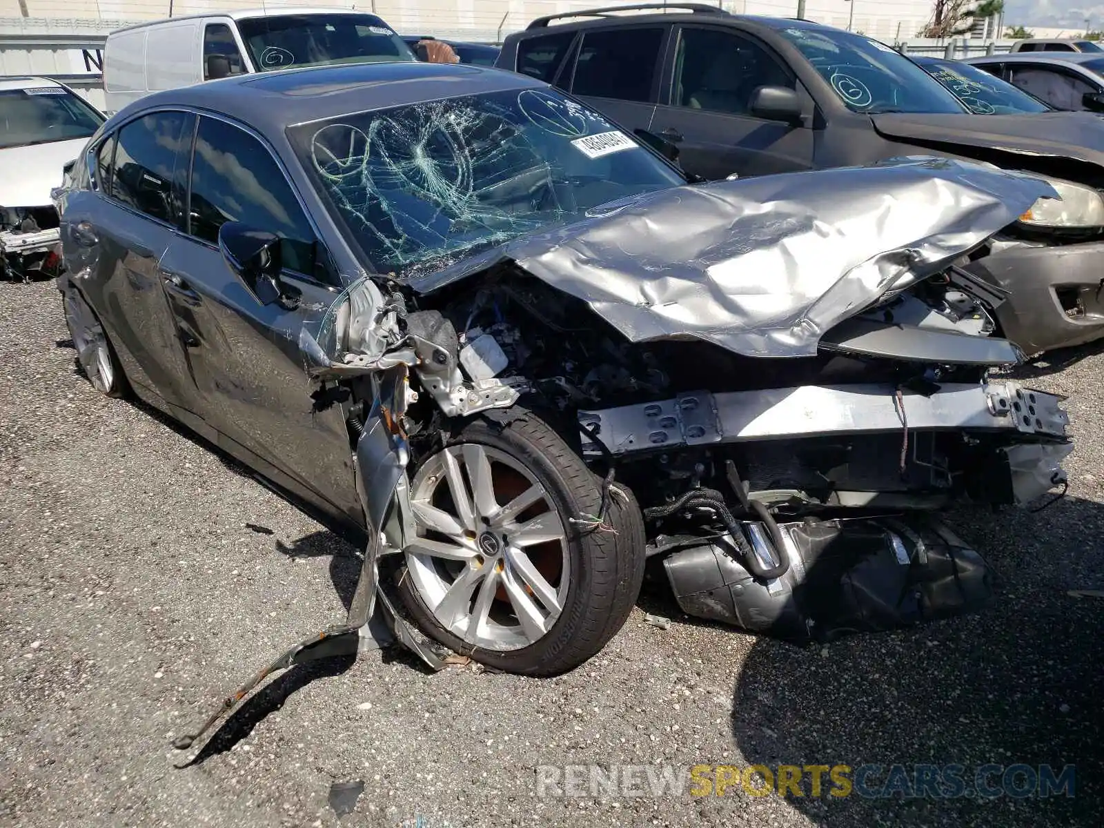 1 Photograph of a damaged car JTHCA1D22M5113998 LEXUS IS 2021