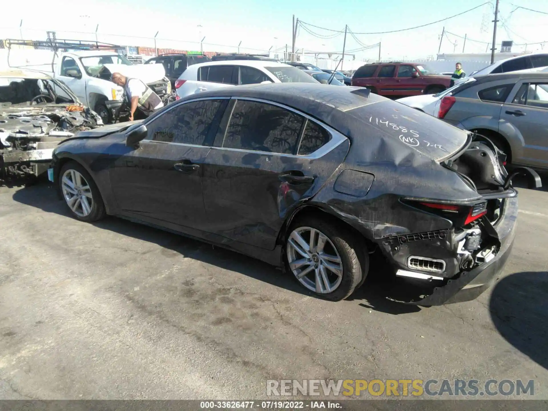 3 Photograph of a damaged car JTHCA1D25M5114885 LEXUS IS 2021