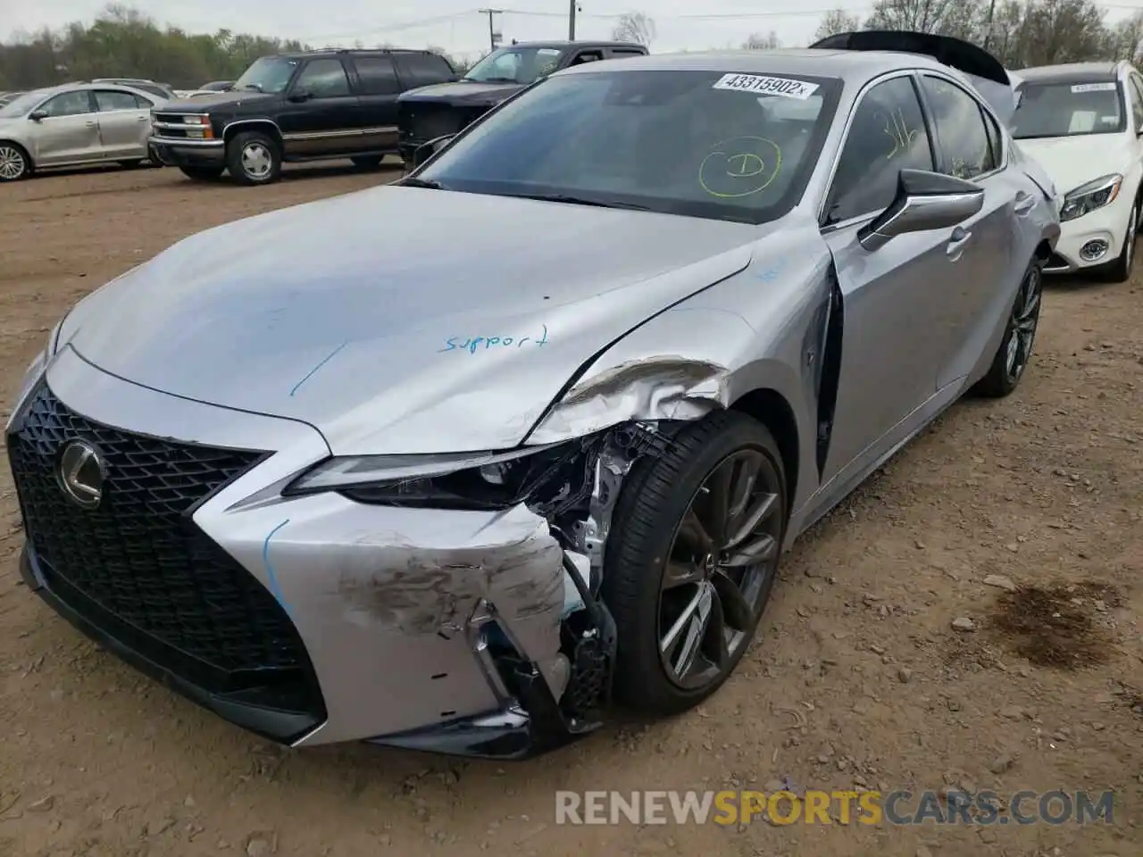 2 Photograph of a damaged car JTHGZ1E28N5024236 LEXUS IS 2022