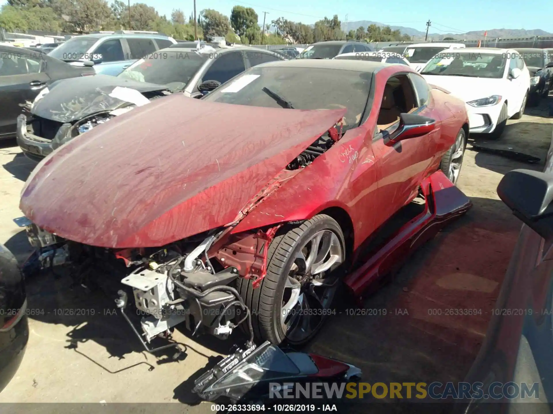 2 Photograph of a damaged car JTHHP5AY8KA006124 LEXUS LC 2019