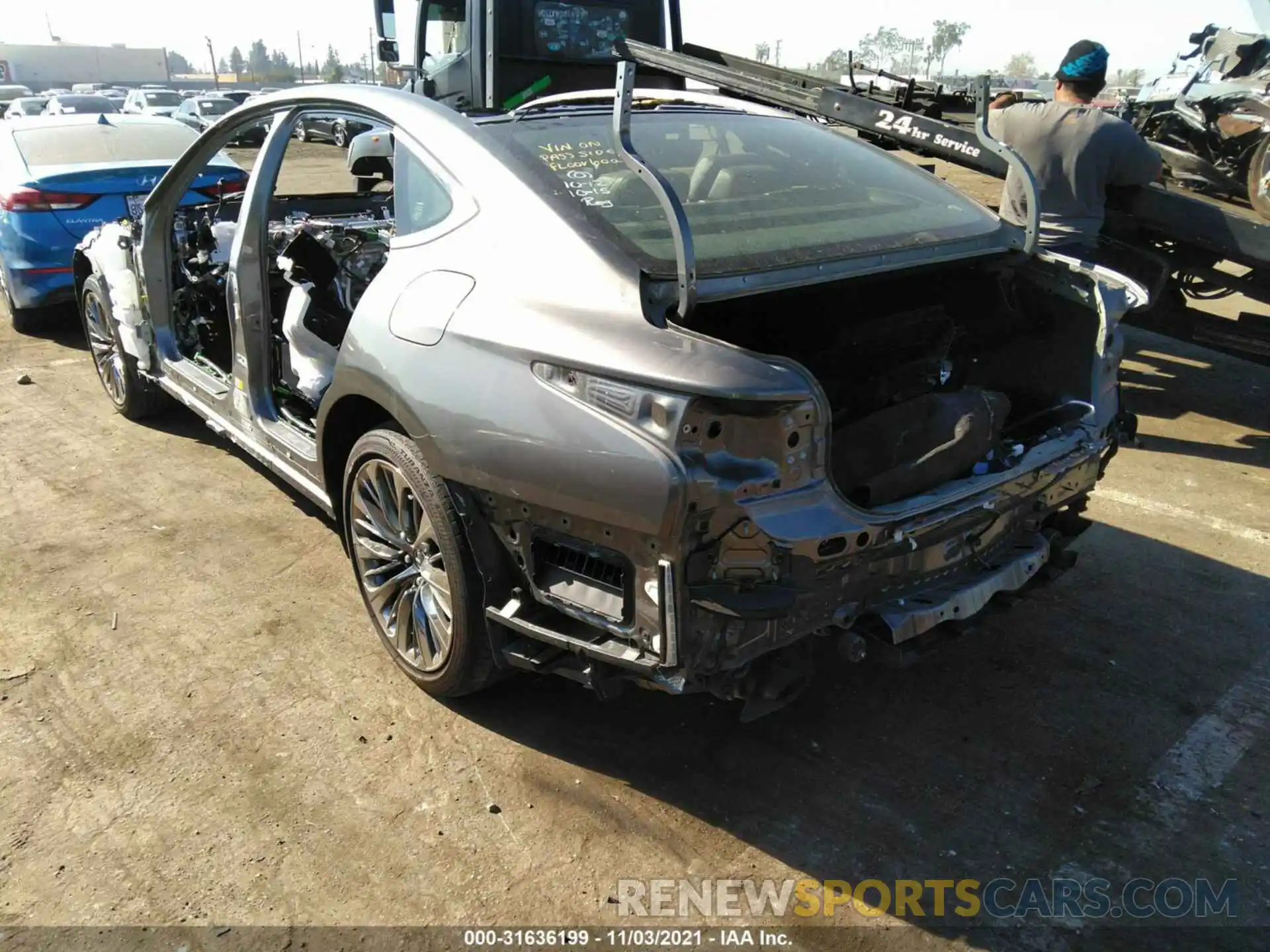 3 Photograph of a damaged car JTHB5LFF2K5009407 LEXUS LS 2019