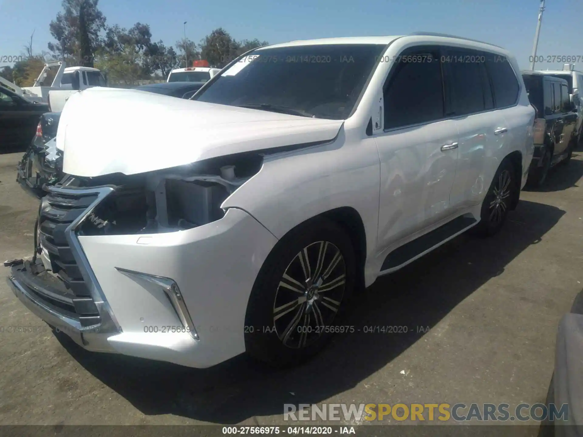 2 Фотография поврежденного автомобиля JTJHY7AX8K4296040 LEXUS LX 2019