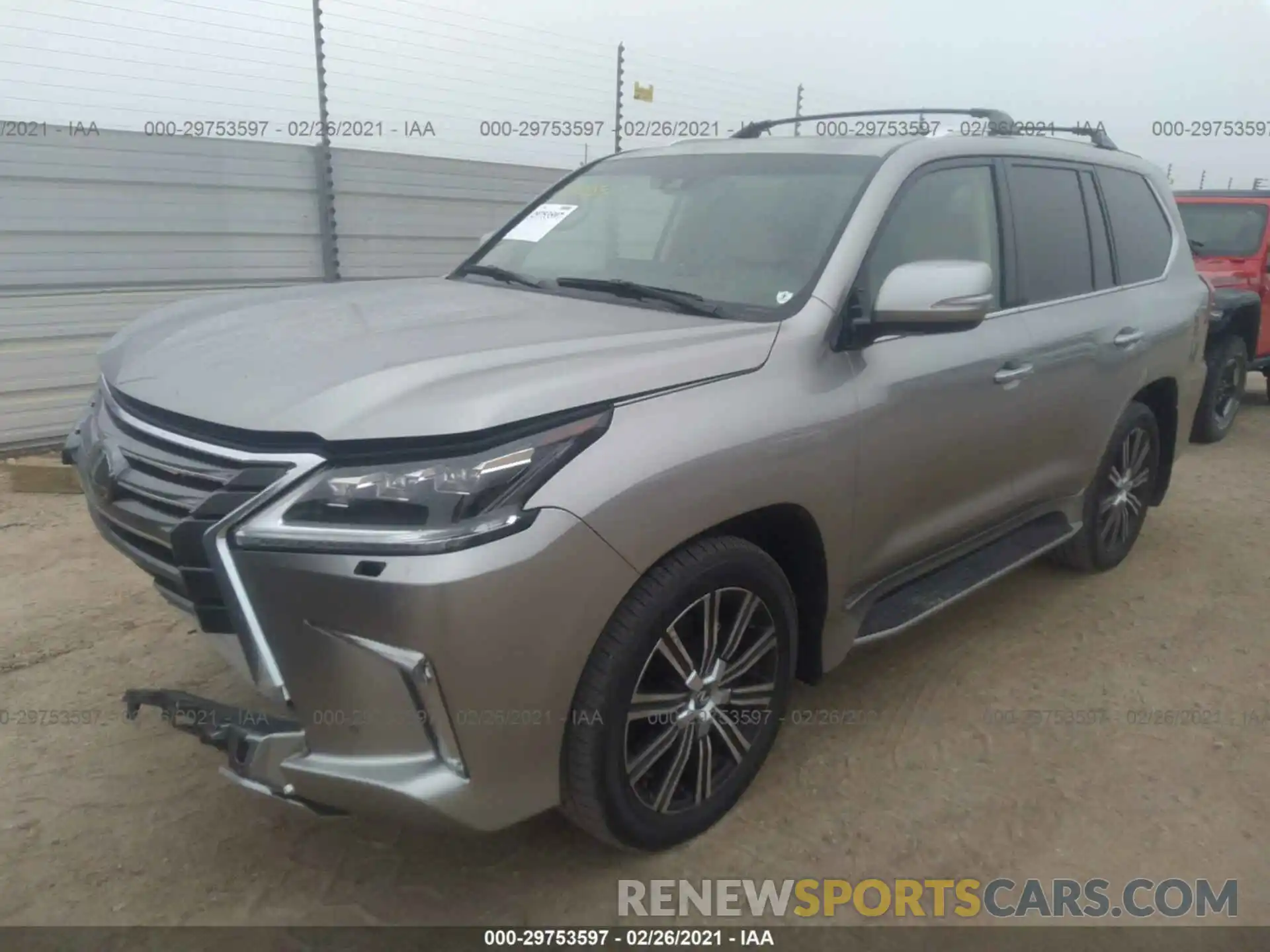 2 Photograph of a damaged car JTJDY7AX3L4314623 LEXUS LX 2020