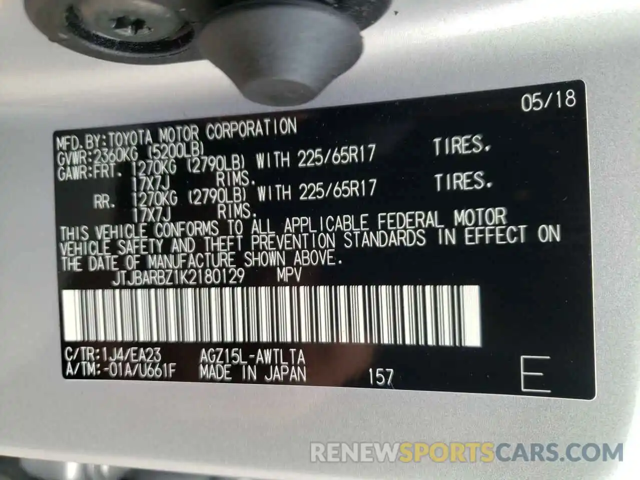 10 Photograph of a damaged car JTJBARBZ1K2180129 LEXUS NX 2019