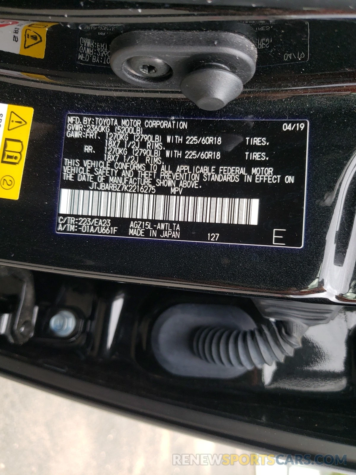 10 Photograph of a damaged car JTJBARBZ7K2216275 LEXUS NX 2019