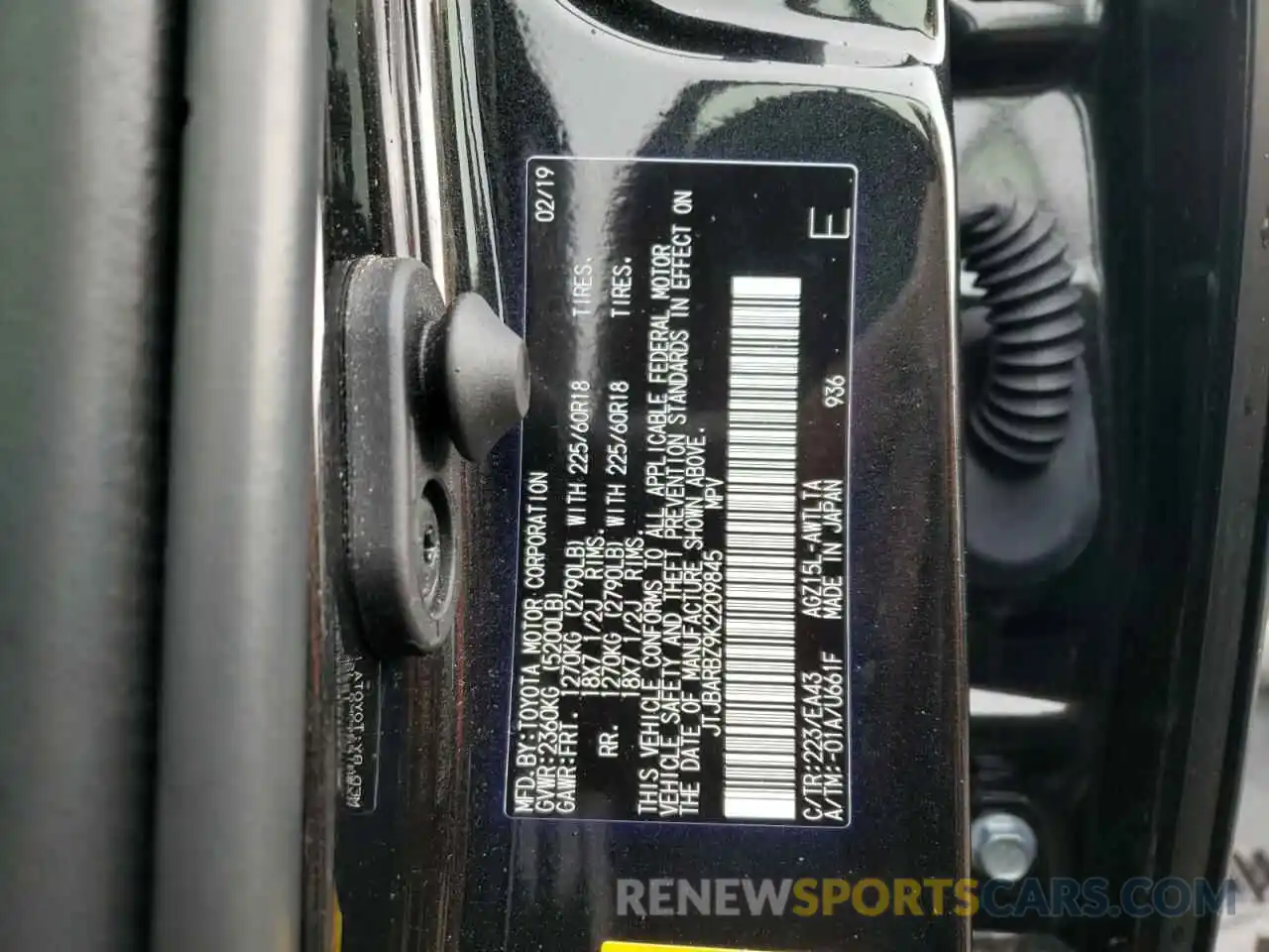 10 Photograph of a damaged car JTJBARBZ9K2209845 LEXUS NX 2019