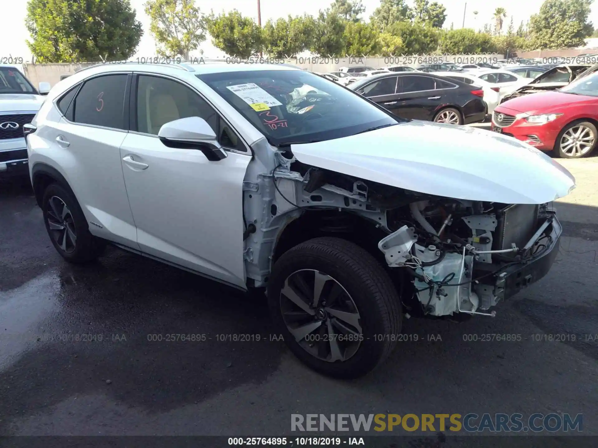 1 Photograph of a damaged car JTJBJRBZ0K2100433 LEXUS NX 2019