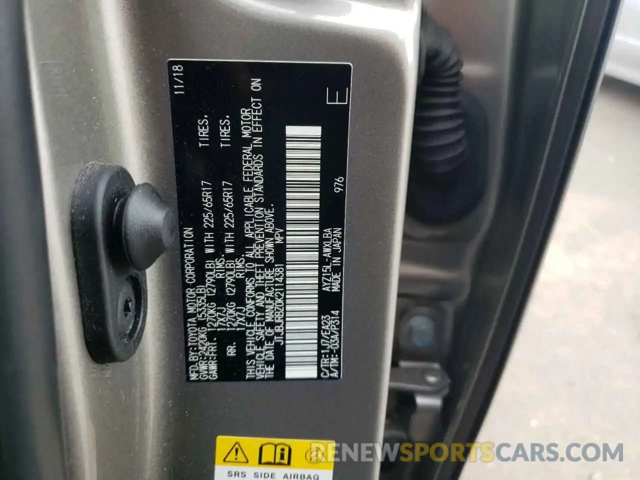 10 Photograph of a damaged car JTJBJRBZ0K2114381 LEXUS NX 2019