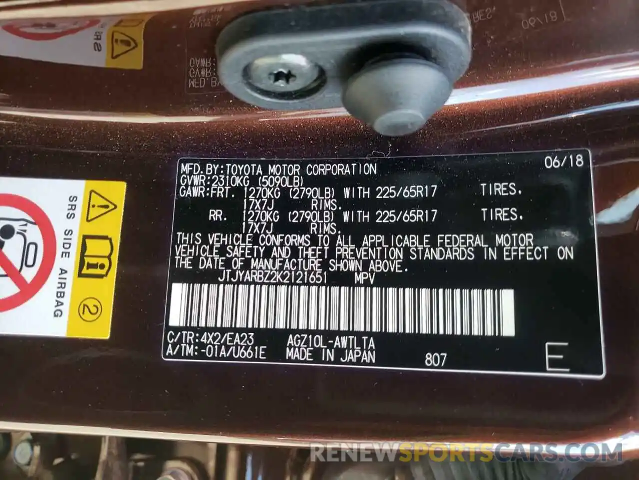 10 Photograph of a damaged car JTJYARBZ2K2121651 LEXUS NX 2019