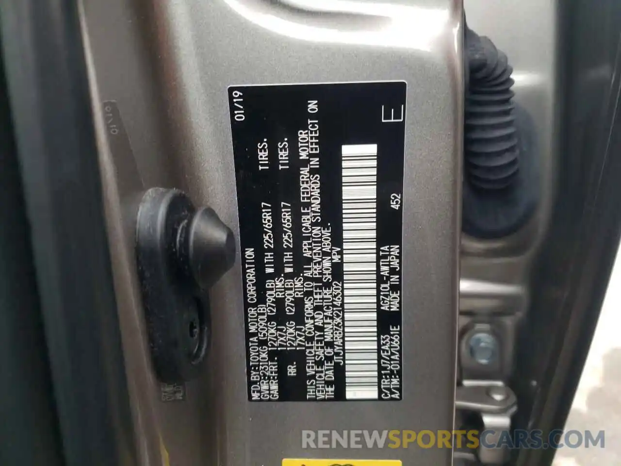 10 Photograph of a damaged car JTJYARBZ3K2146302 LEXUS NX 2019