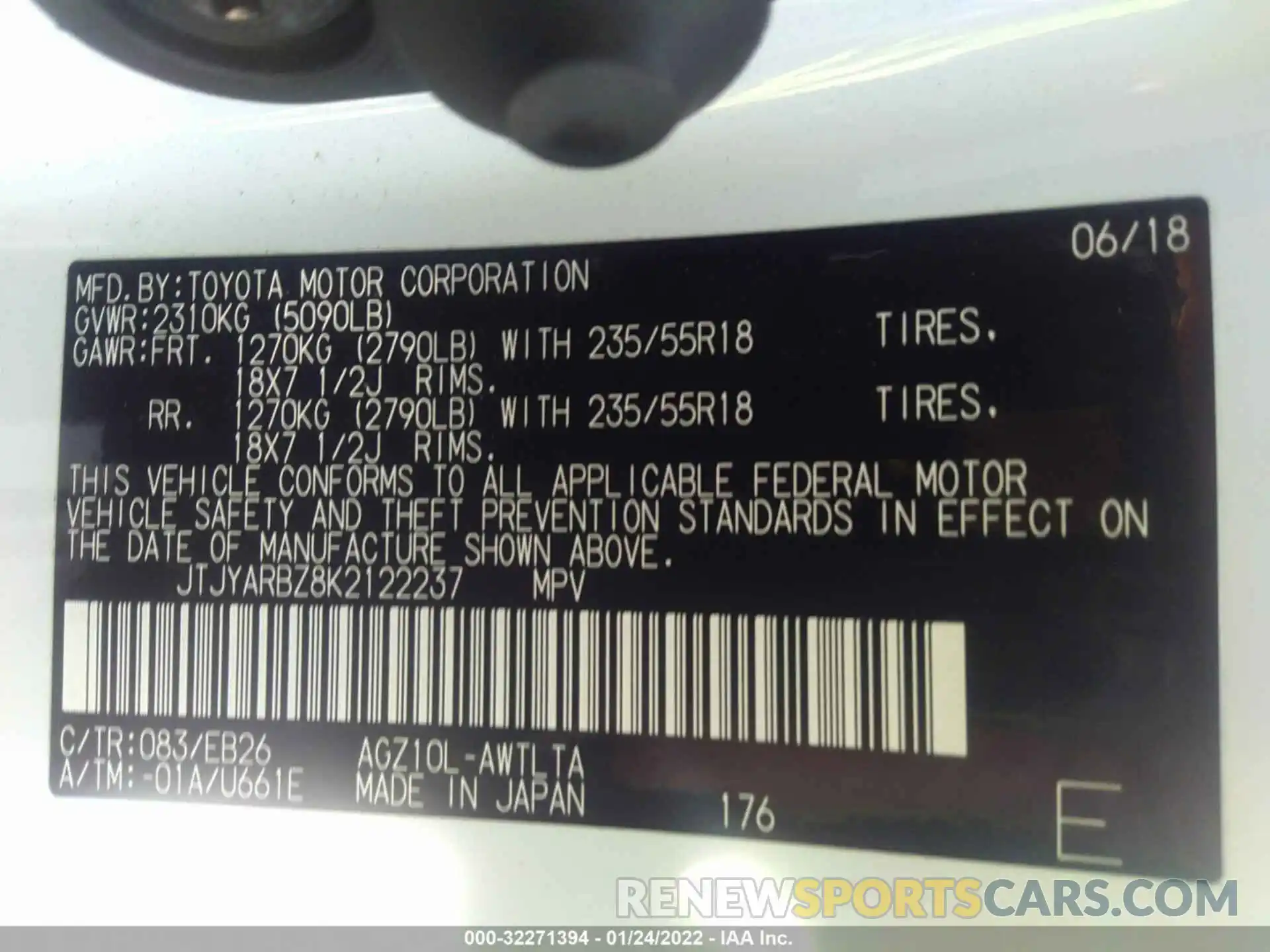 9 Photograph of a damaged car JTJYARBZ8K2122237 LEXUS NX 2019