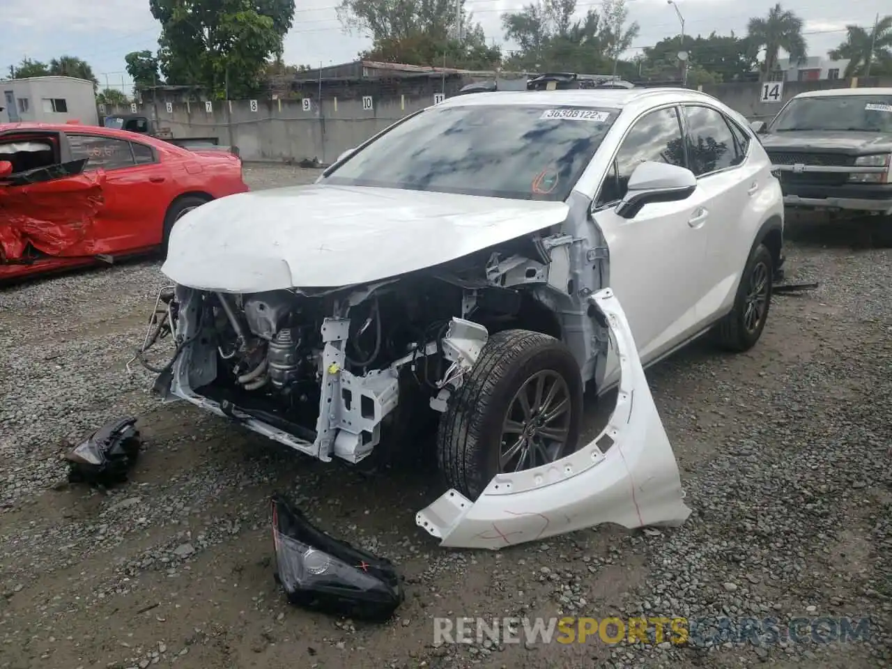 2 Photograph of a damaged car JTJAARBZXL2177467 LEXUS NX 2020