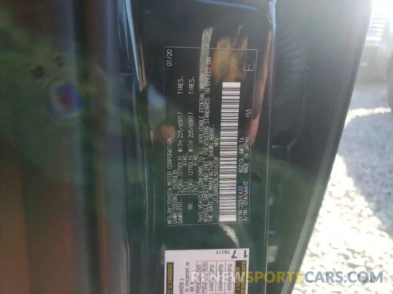 10 Photograph of a damaged car JTJDARBZXL5016208 LEXUS NX 2020