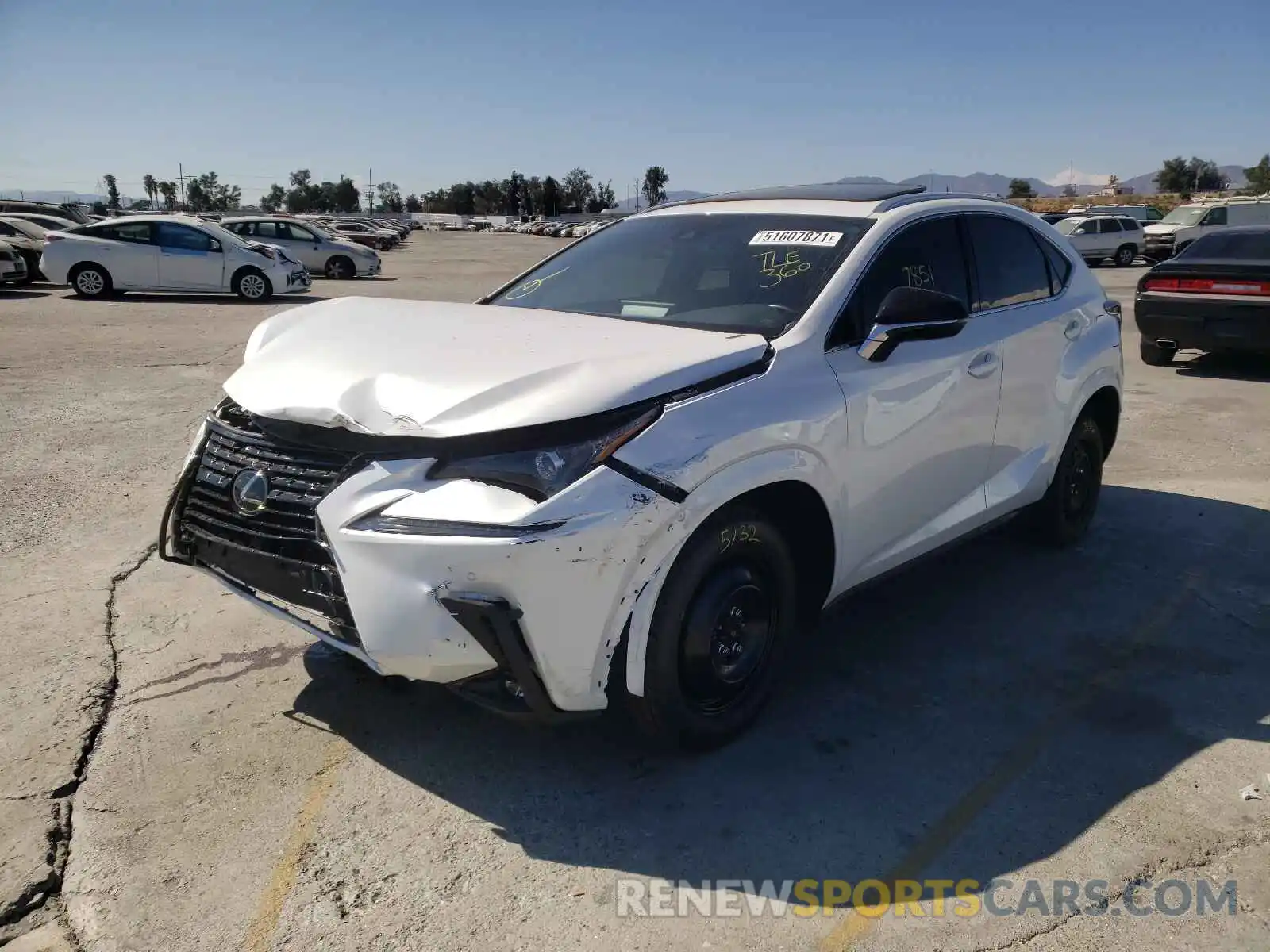 2 Фотография поврежденного автомобиля JTJGARBZ2L2170684 LEXUS NX 2020