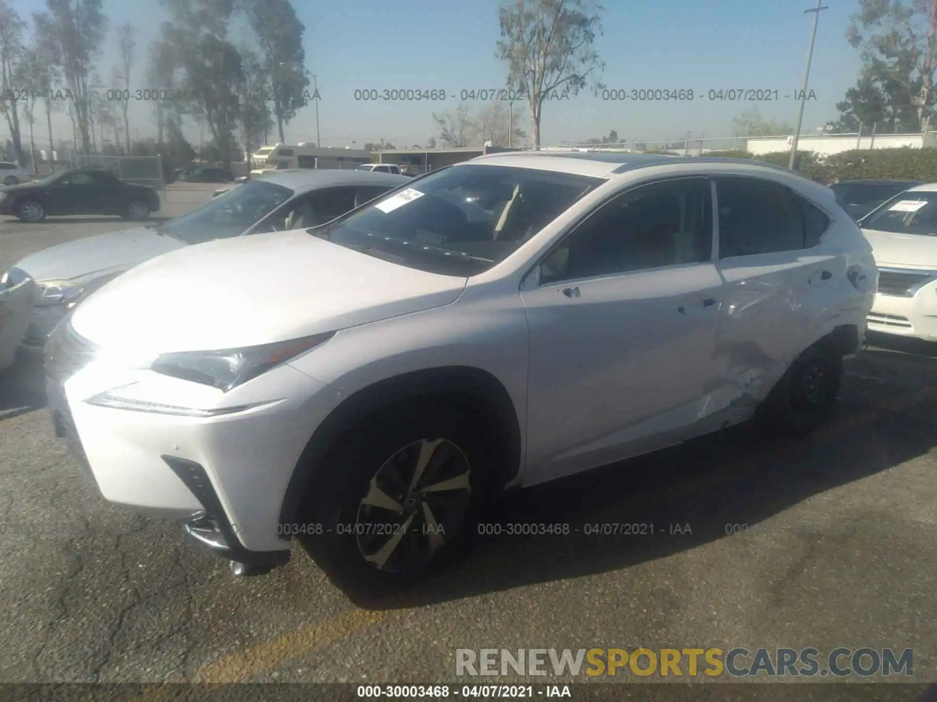 2 Фотография поврежденного автомобиля JTJGARBZ5L5004383 LEXUS NX 2020