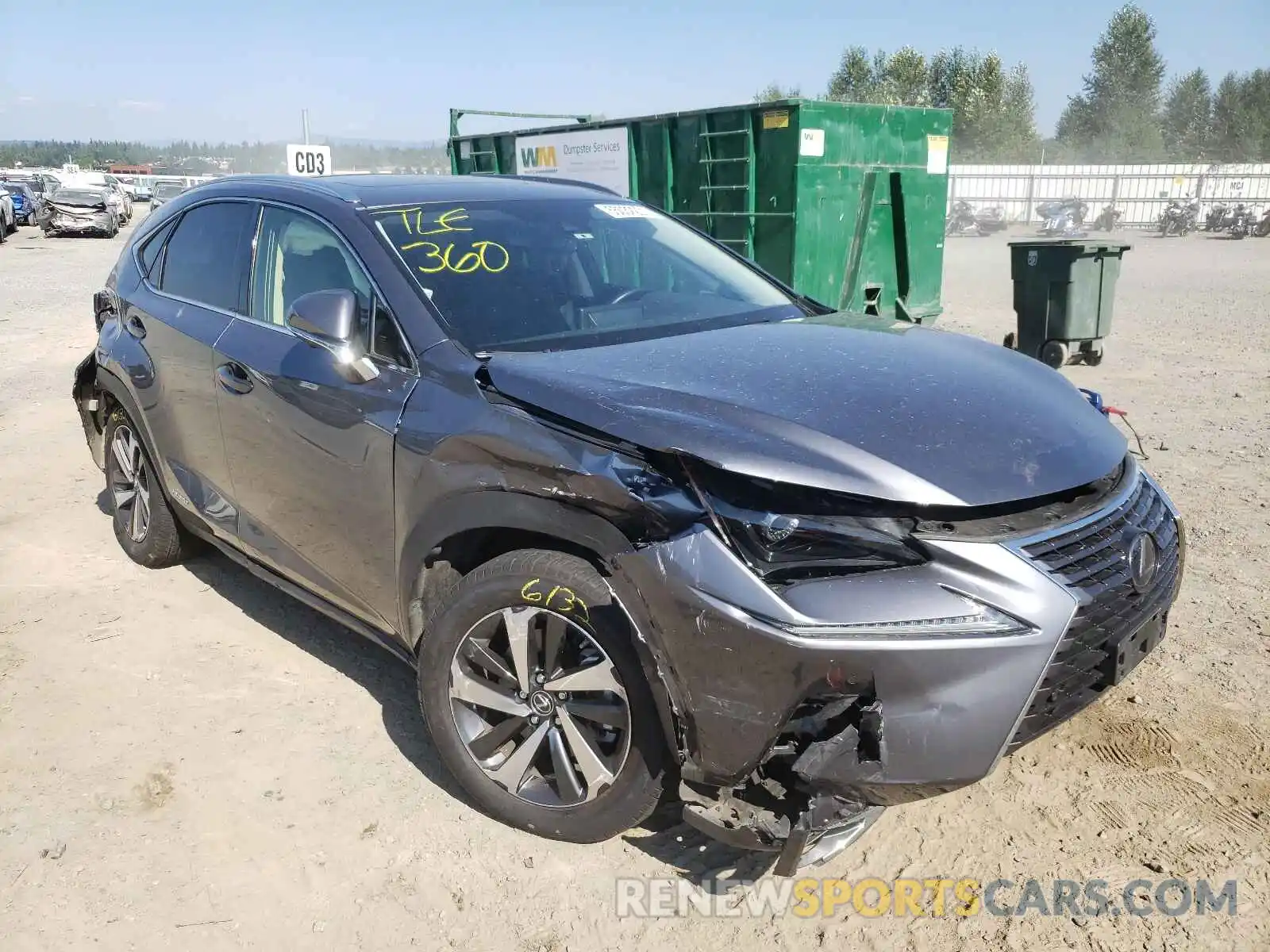 1 Photograph of a damaged car JTJGJRDZ9L2129160 LEXUS NX 2020