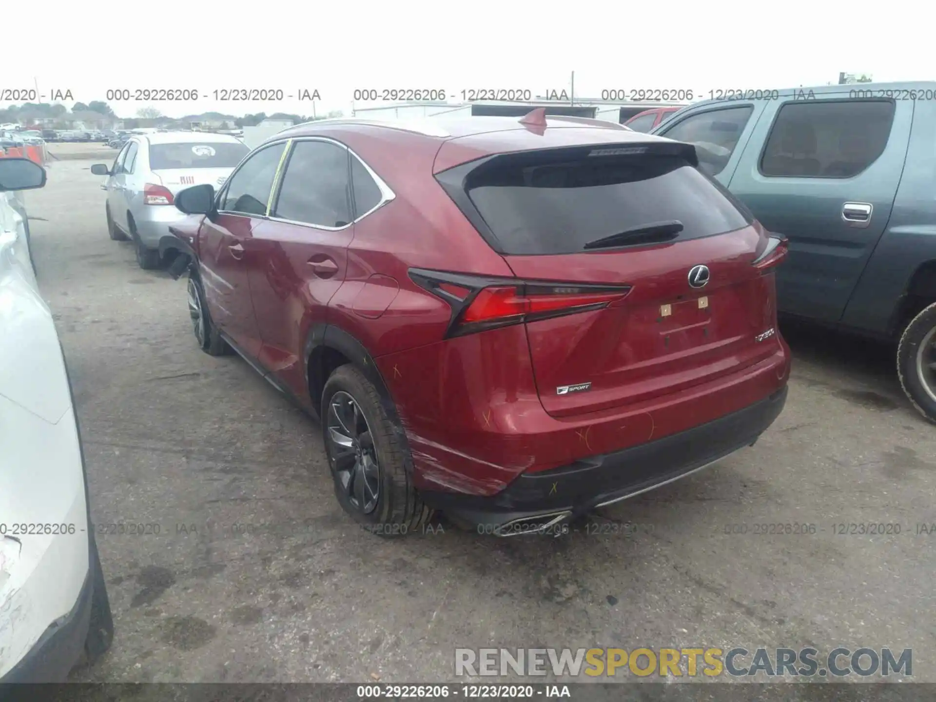 3 Фотография поврежденного автомобиля JTJSARBZ0L5002258 LEXUS NX 2020