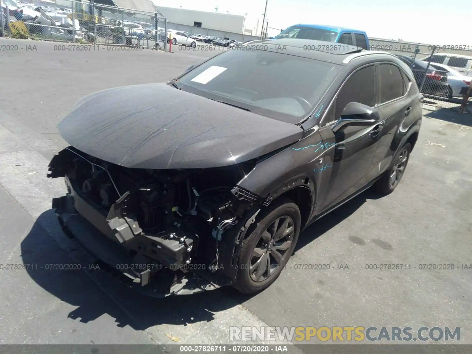 2 Фотография поврежденного автомобиля JTJSARBZ2L2170078 LEXUS NX 2020