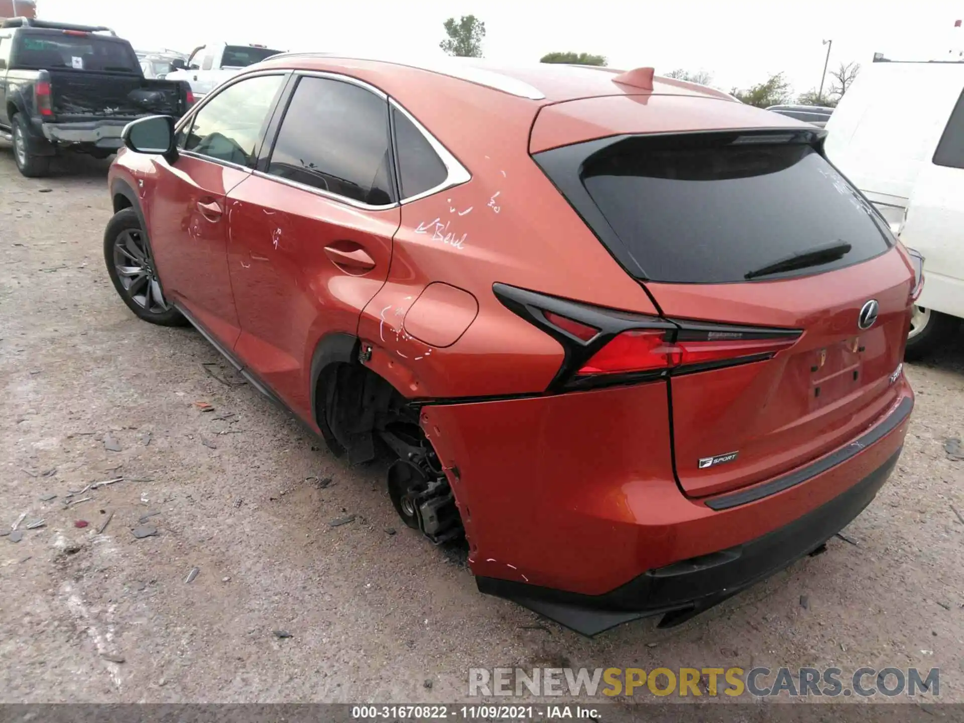 3 Photograph of a damaged car JTJSARBZ5L2165022 LEXUS NX 2020