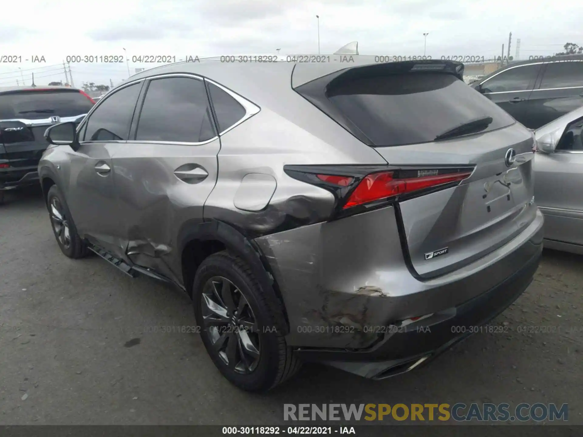 3 Фотография поврежденного автомобиля JTJSARBZ0M2184160 LEXUS NX 2021