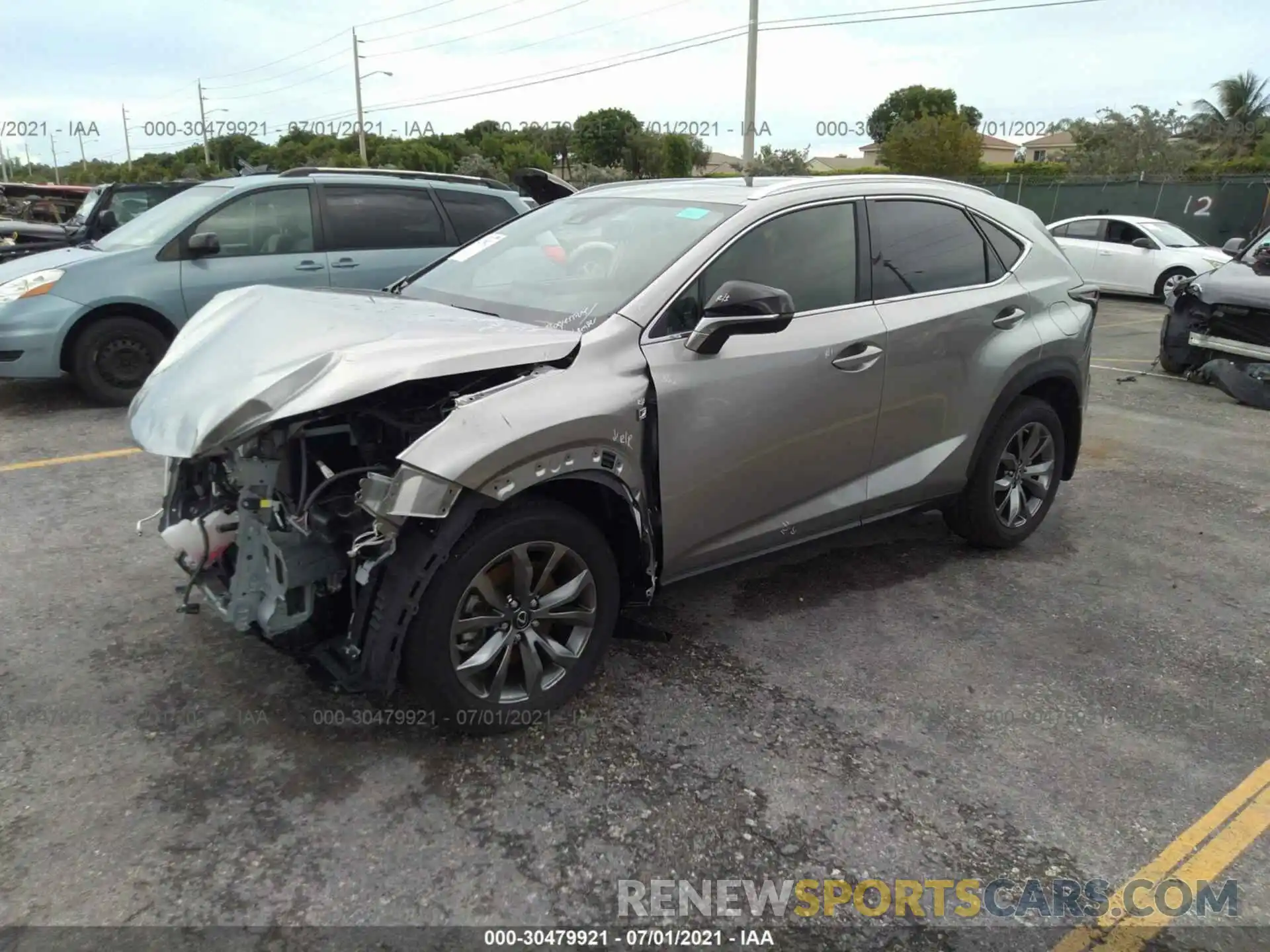 2 Фотография поврежденного автомобиля JTJSARBZ1M2193739 LEXUS NX 2021