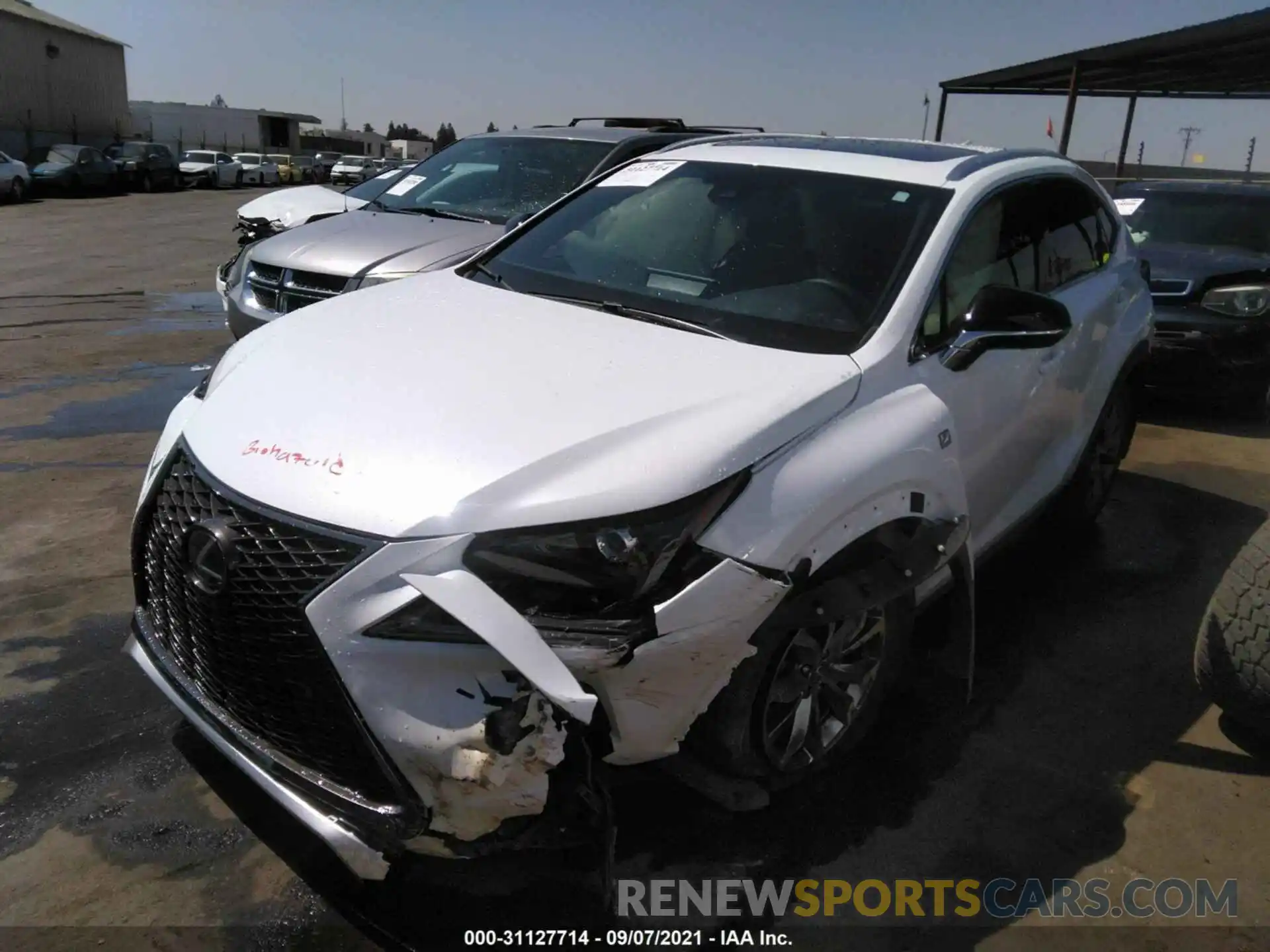 2 Фотография поврежденного автомобиля JTJSARBZ2M5025767 LEXUS NX 2021