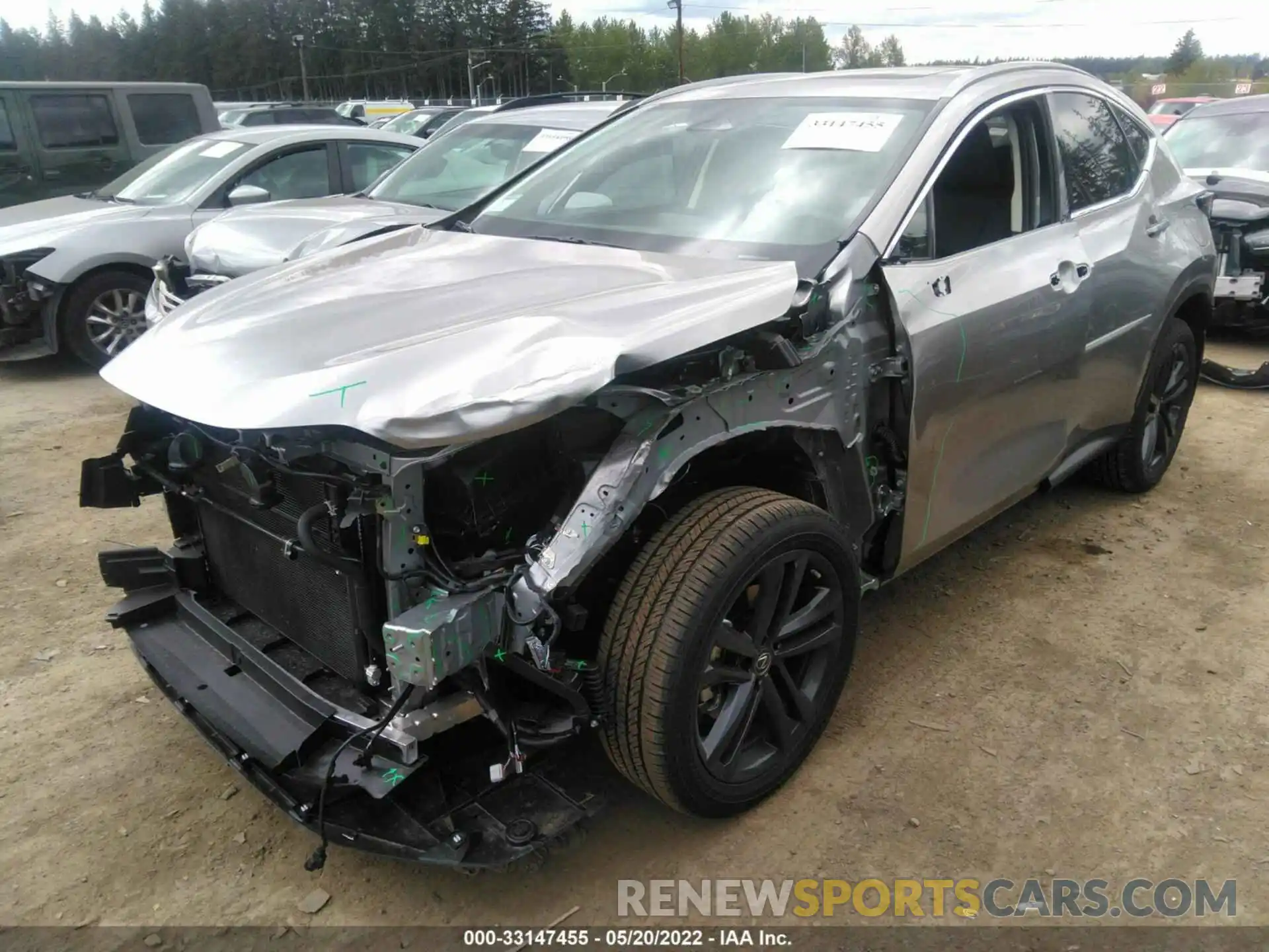 2 Фотография поврежденного автомобиля JTJHKCFZ2N2004533 LEXUS NX 2022