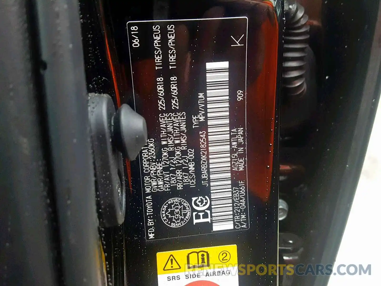 10 Photograph of a damaged car JTJBARBZXK2182543 LEXUS NX 300 2019