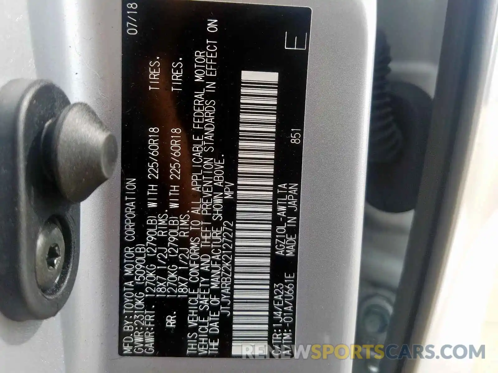 10 Photograph of a damaged car JTJYARBZ2K2127272 LEXUS NX 300 BAS 2019