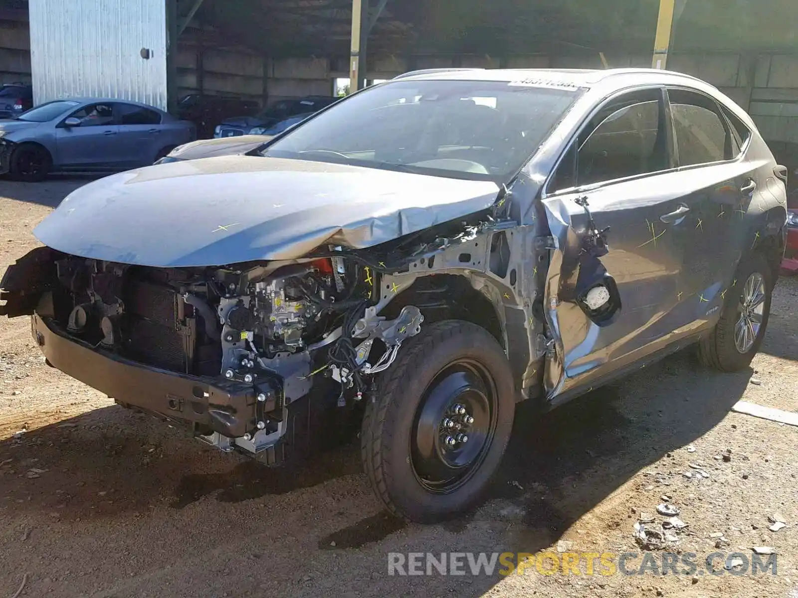 2 Фотография поврежденного автомобиля JTJBJRBZXK2105977 LEXUS NX 300H 2019