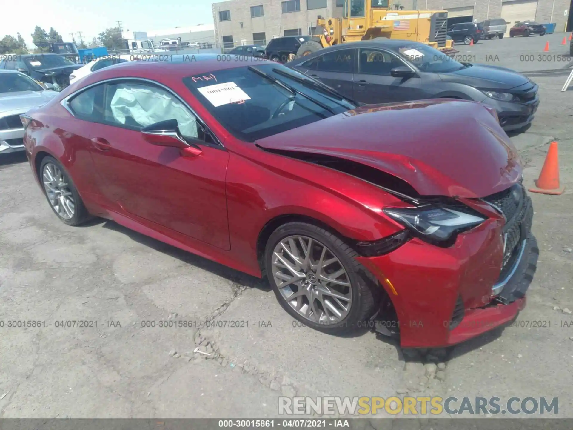 1 Photograph of a damaged car JTHHZ5BC4K5021385 LEXUS RC 2019