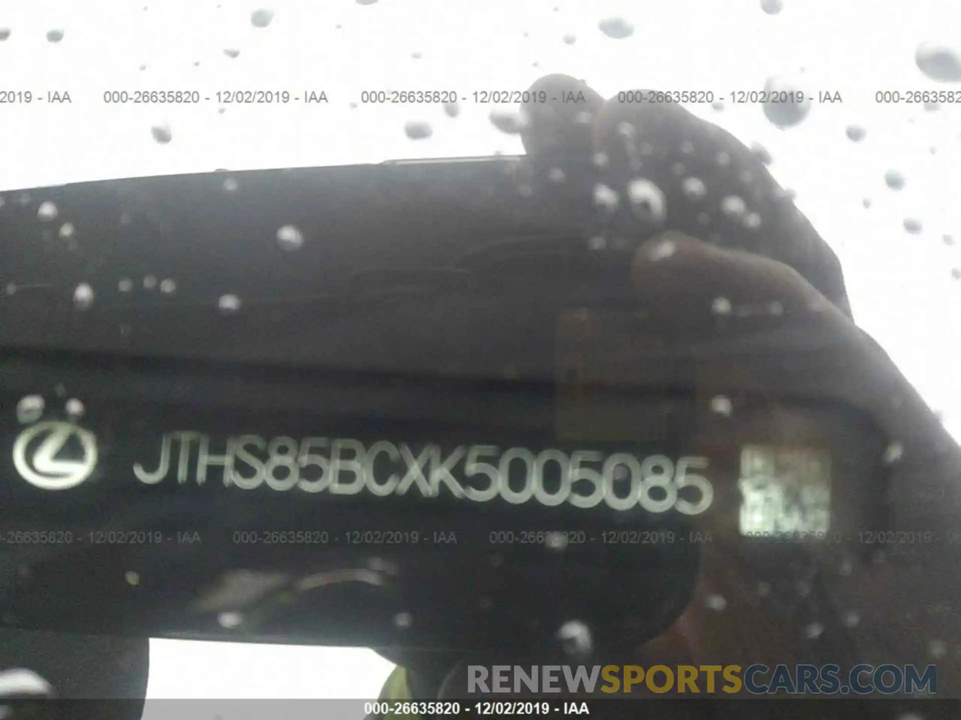 9 Photograph of a damaged car JTHS85BCXK5005085 LEXUS RC 2019