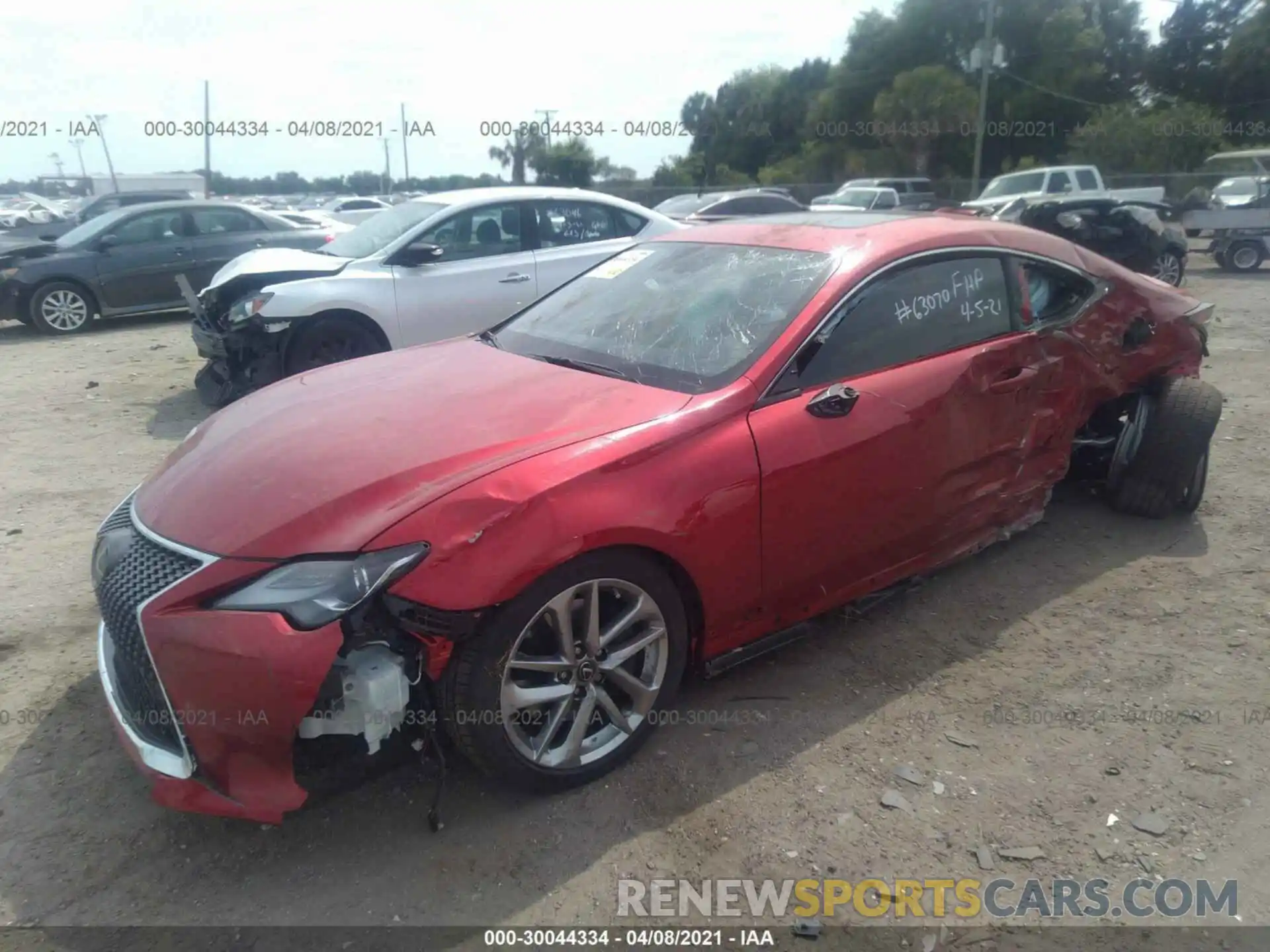 2 Photograph of a damaged car JTHAA5BC8L5010643 LEXUS RC 2020