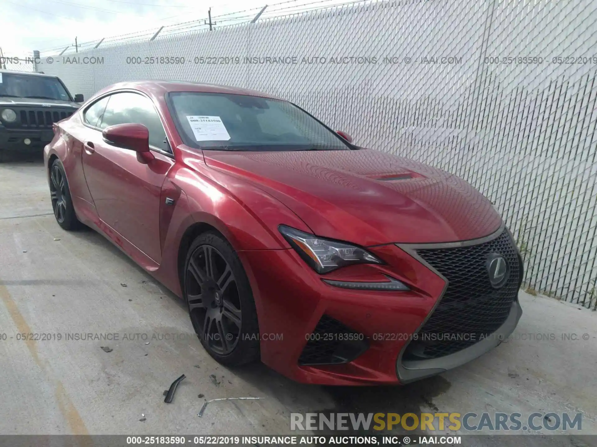 1 Photograph of a damaged car JTHHP5BC1K5007238 LEXUS RC-F 2019