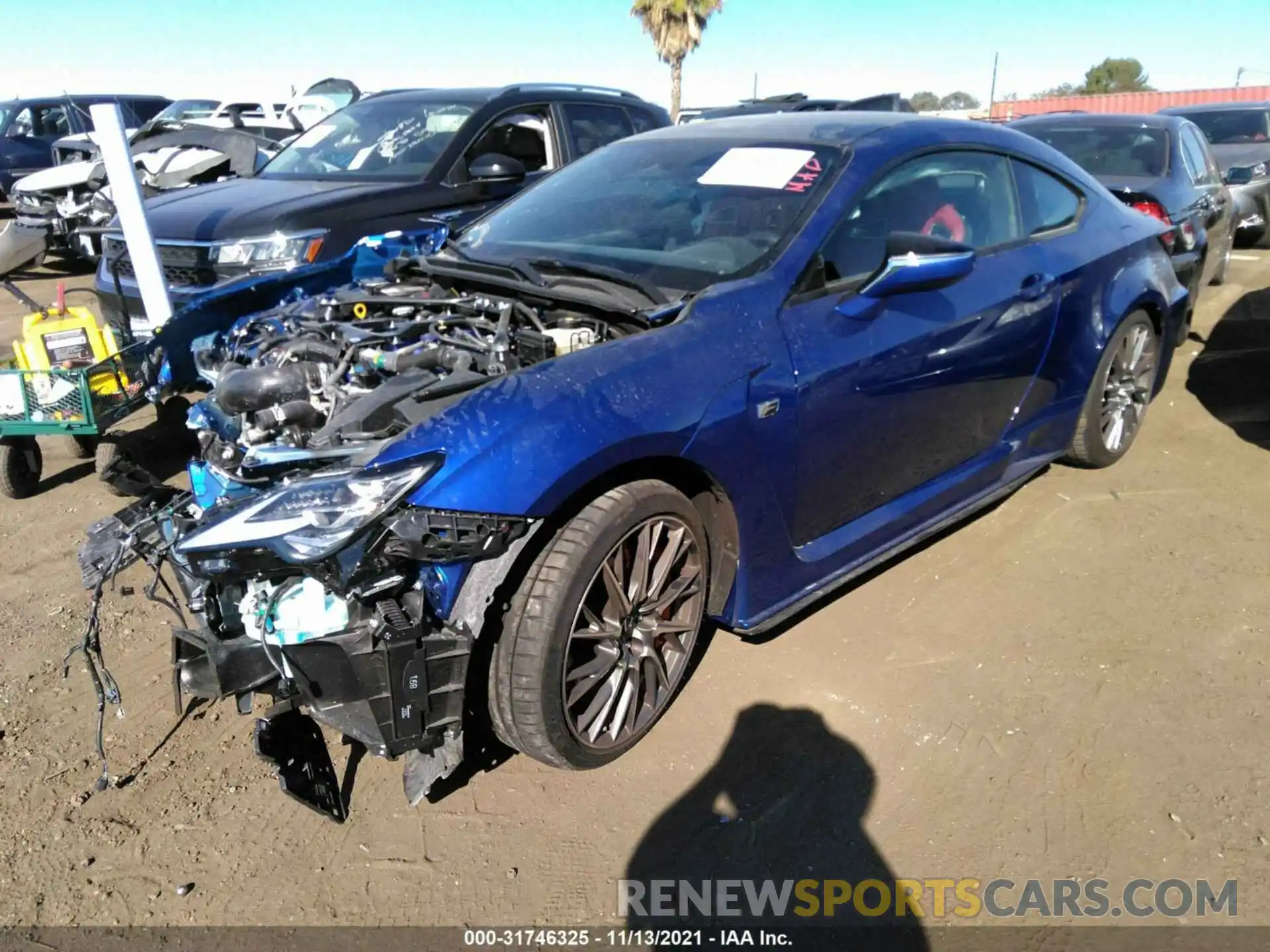 2 Photograph of a damaged car JTHJP5BC7M5008219 LEXUS RC F 2021