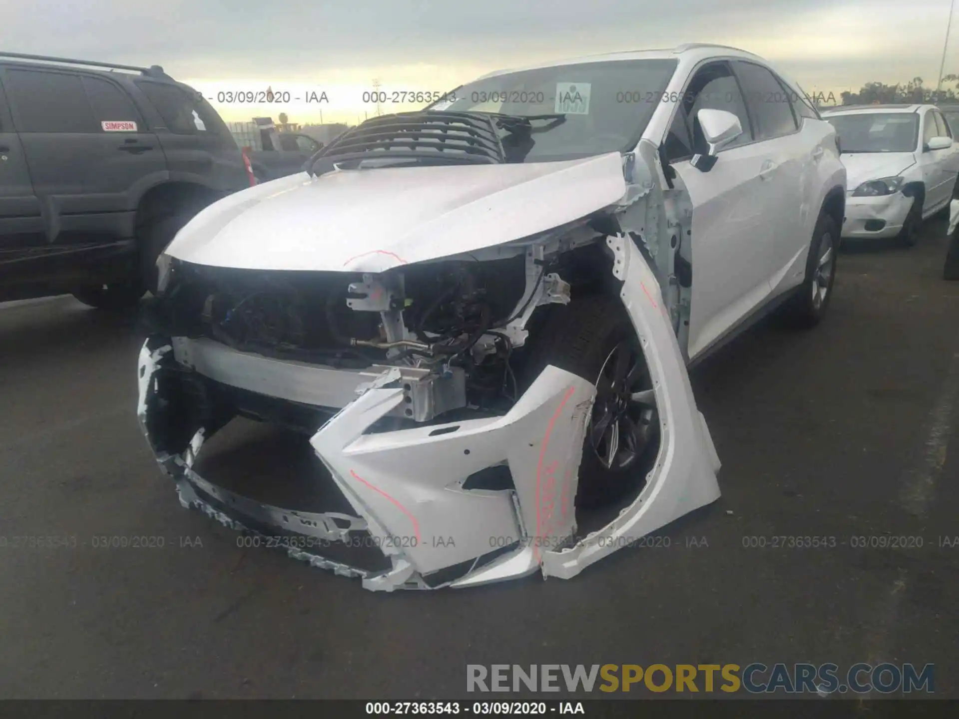 2 Photograph of a damaged car 2T2BGMCA4KC030073 LEXUS RX 2019