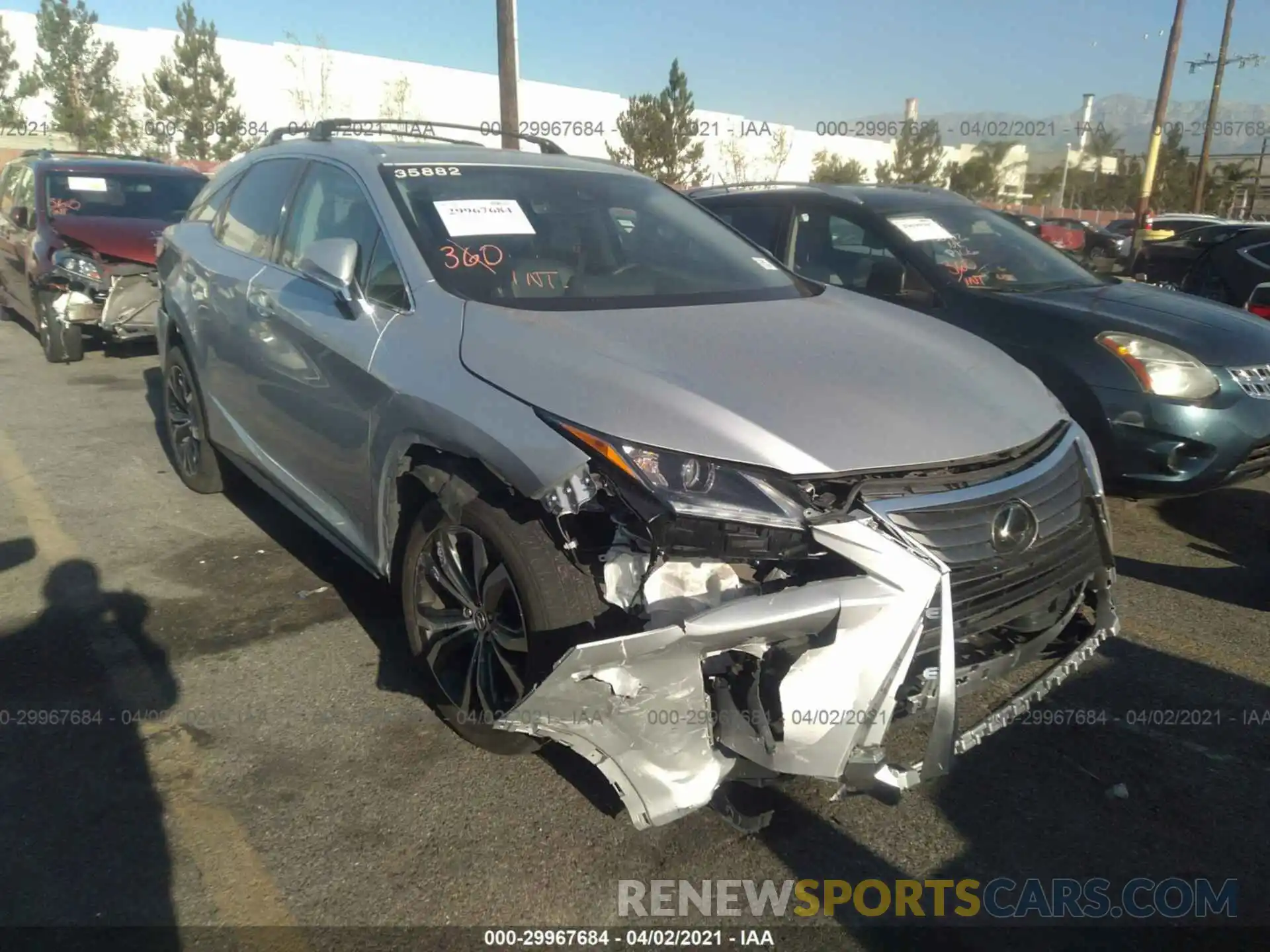 1 Photograph of a damaged car 2T2ZZMCA2KC135882 LEXUS RX 2019