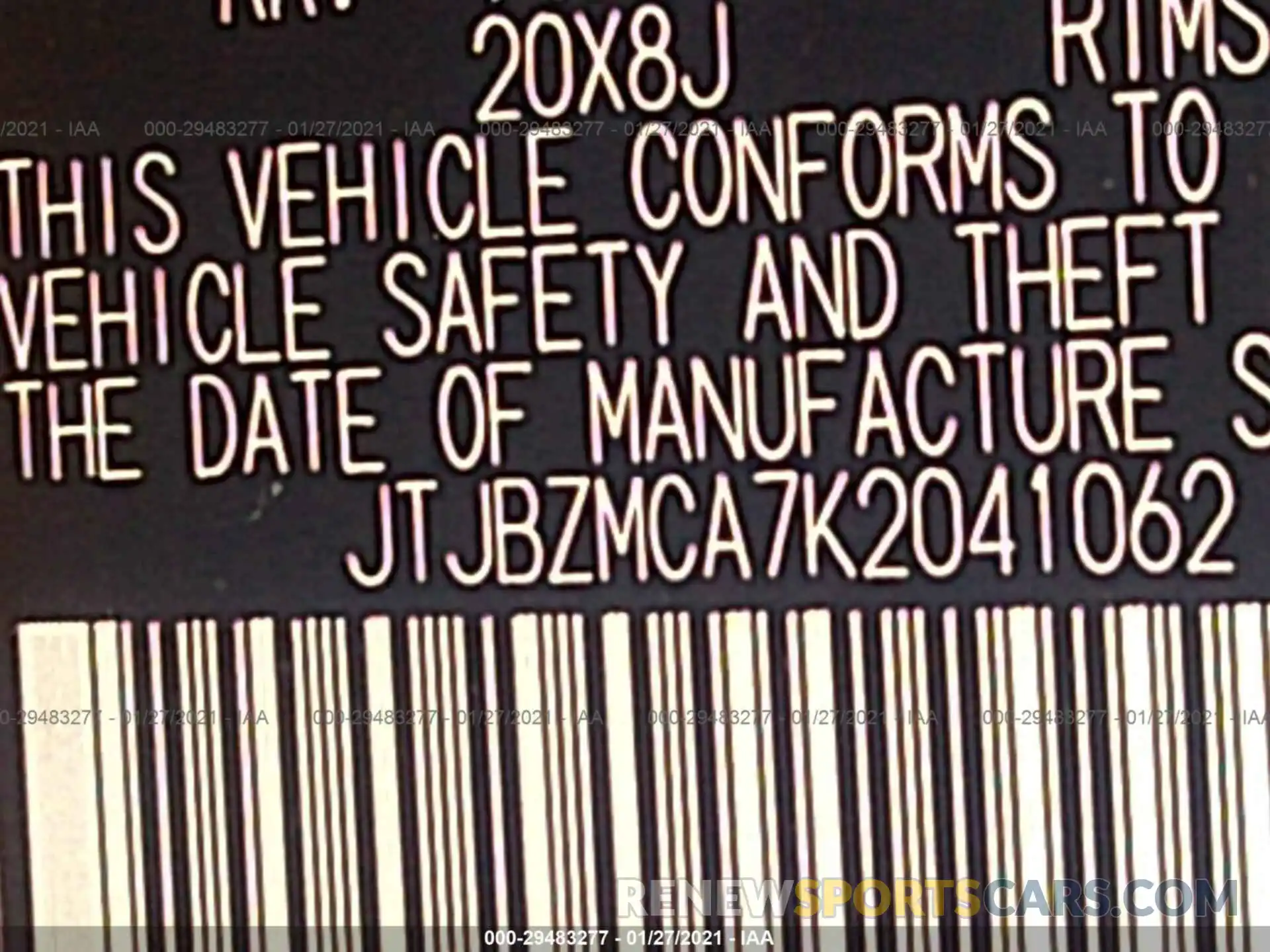 9 Photograph of a damaged car JTJBZMCA7K2041062 LEXUS RX 2019