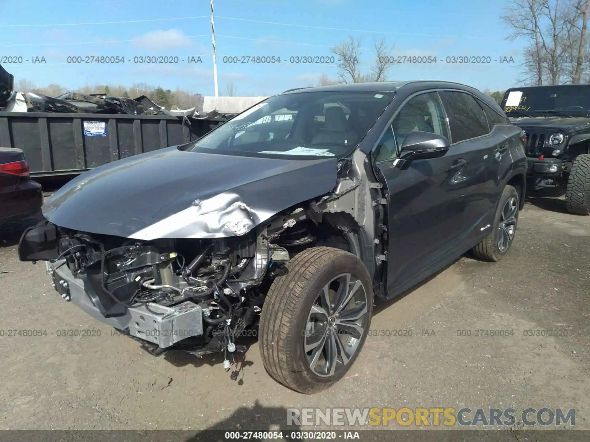 2 Photograph of a damaged car 2T2HGMDA6LC046933 LEXUS RX 2020