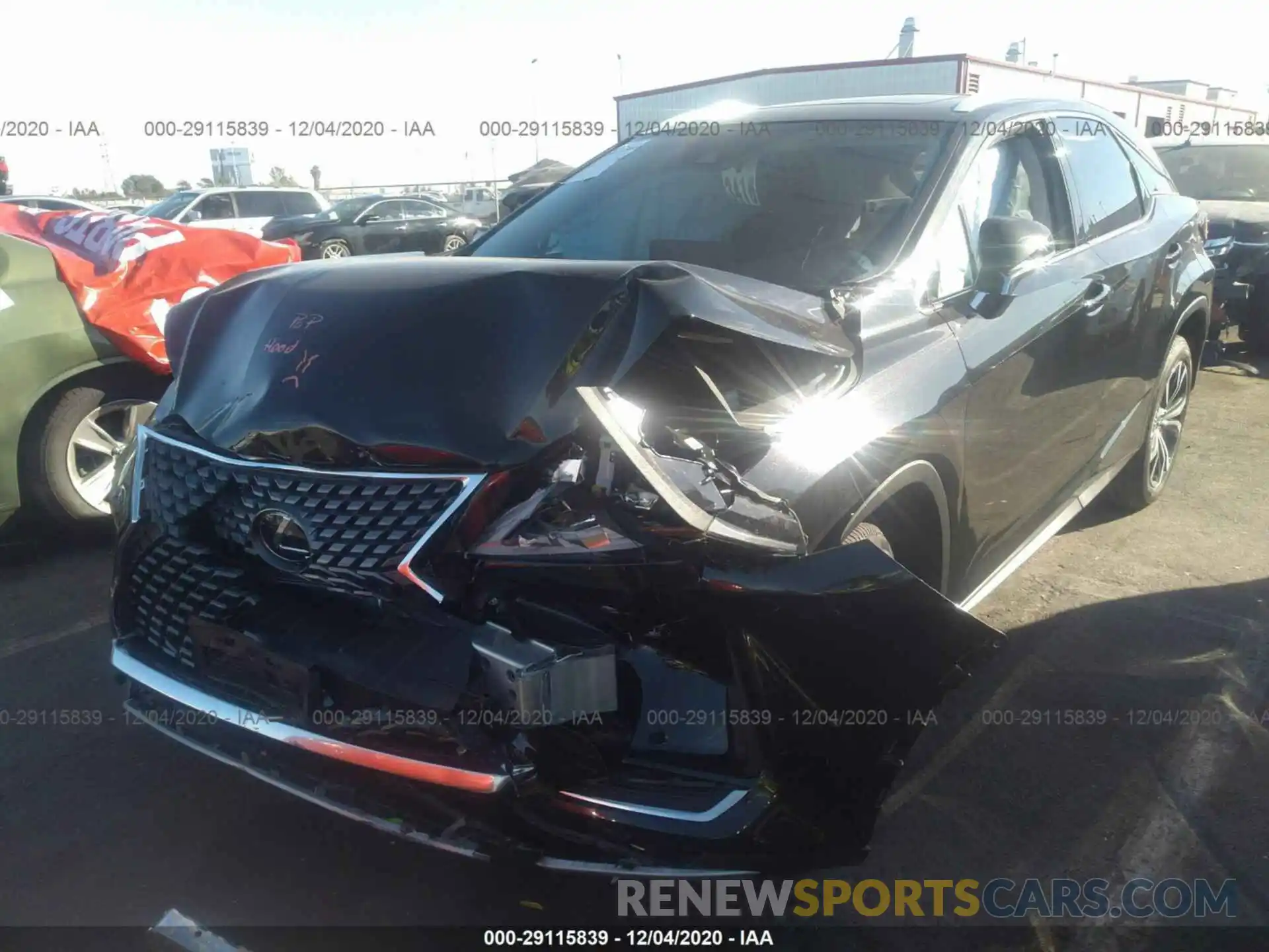 2 Photograph of a damaged car 2T2HZMAA3LC153422 LEXUS RX 2020